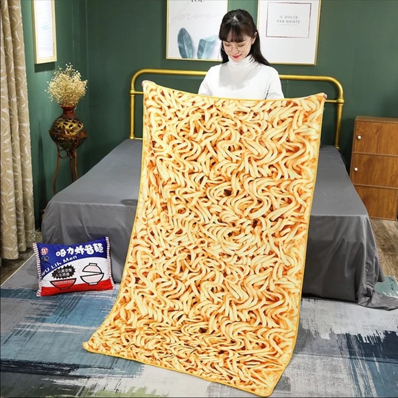 Instant Noodles Plush Pillow Blanket Noodles - Picture 3 of 7